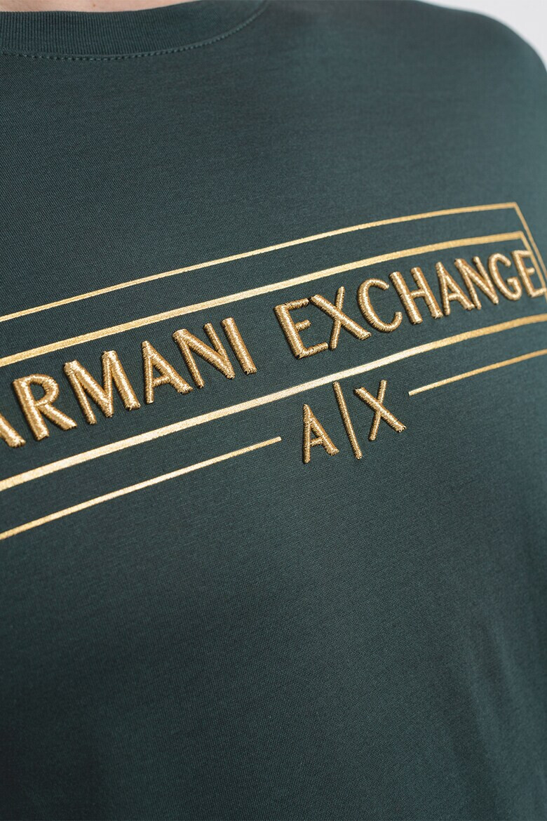 ARMANI EXCHANGE Памучна тениска с бродирано лого - Pepit.bg