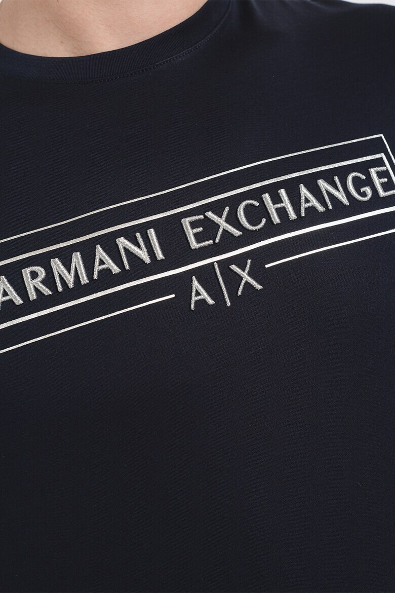 ARMANI EXCHANGE Памучна тениска с бродирано лого - Pepit.bg