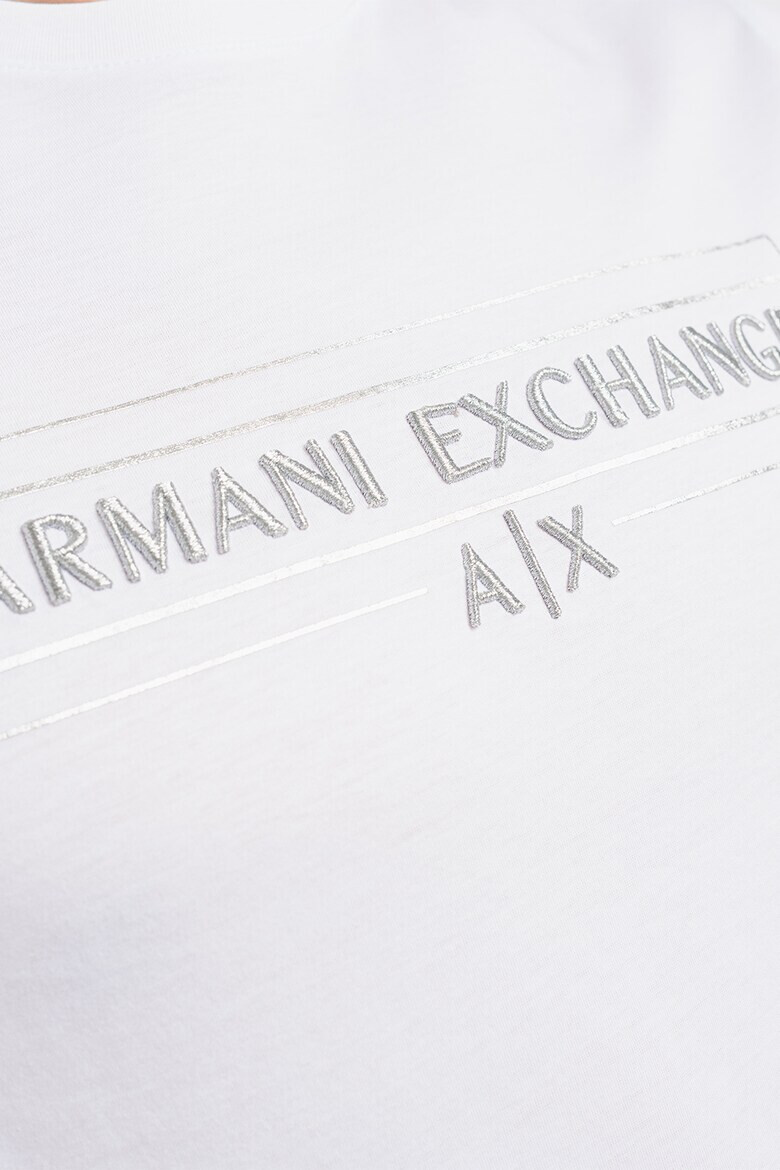 ARMANI EXCHANGE Памучна тениска с бродирано лого - Pepit.bg