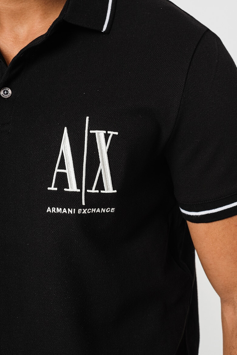 ARMANI EXCHANGE Тениска от памучно пике с яка - Pepit.bg