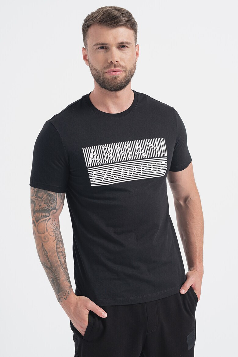 ARMANI EXCHANGE Памучна тениска с лога - Pepit.bg