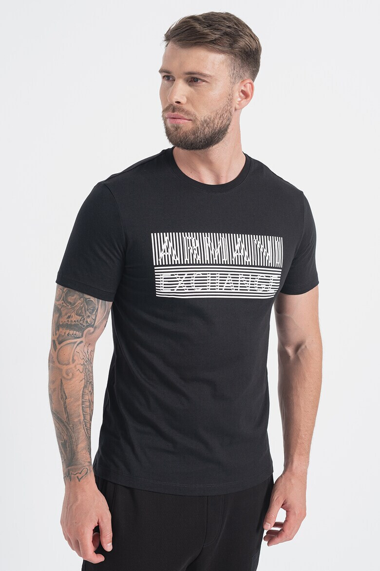 ARMANI EXCHANGE Памучна тениска с лога - Pepit.bg