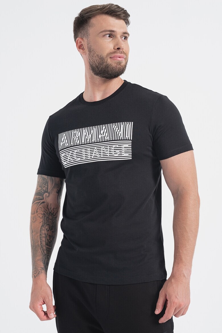 ARMANI EXCHANGE Памучна тениска с лога - Pepit.bg