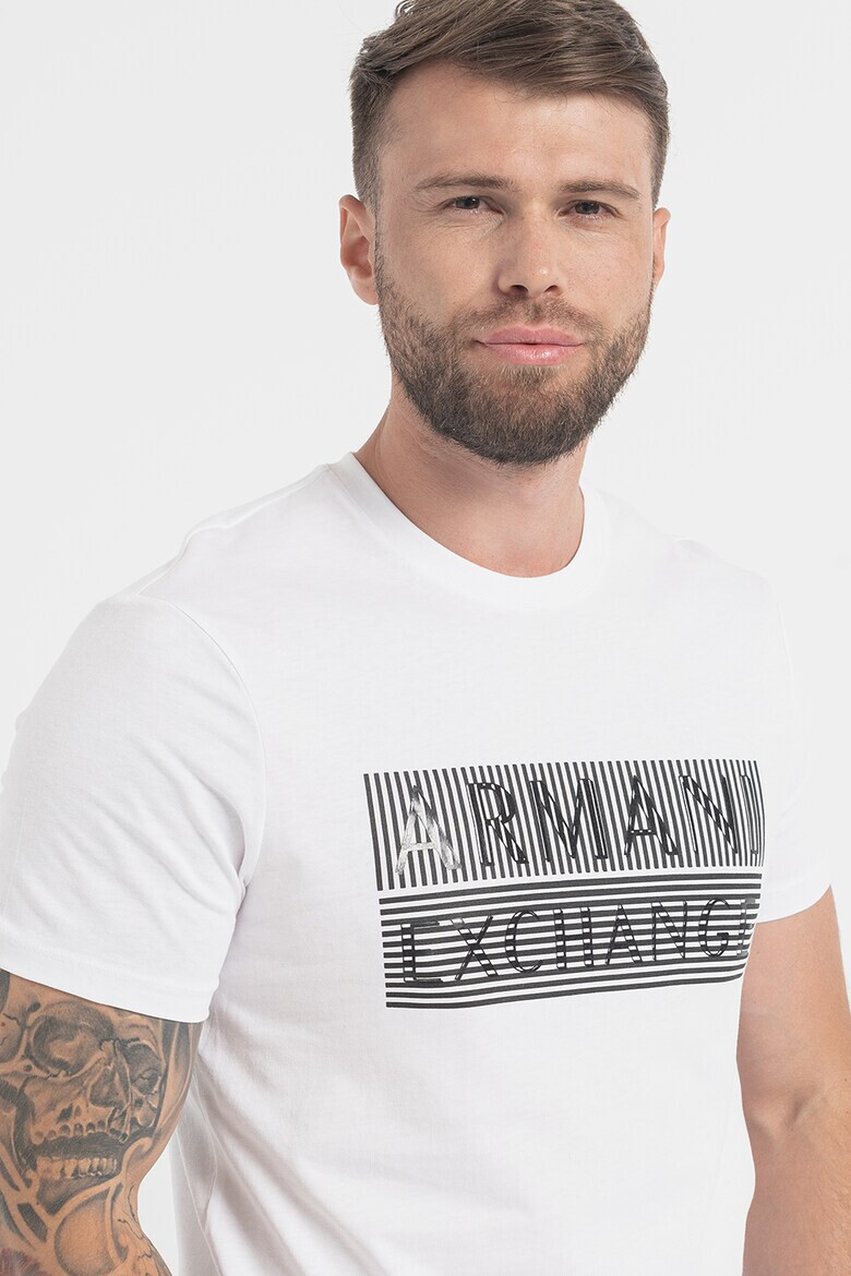 ARMANI EXCHANGE Памучна тениска с лога - Pepit.bg