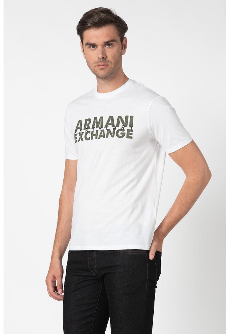 ARMANI EXCHANGE Памучна тениска с лого 1 - Pepit.bg