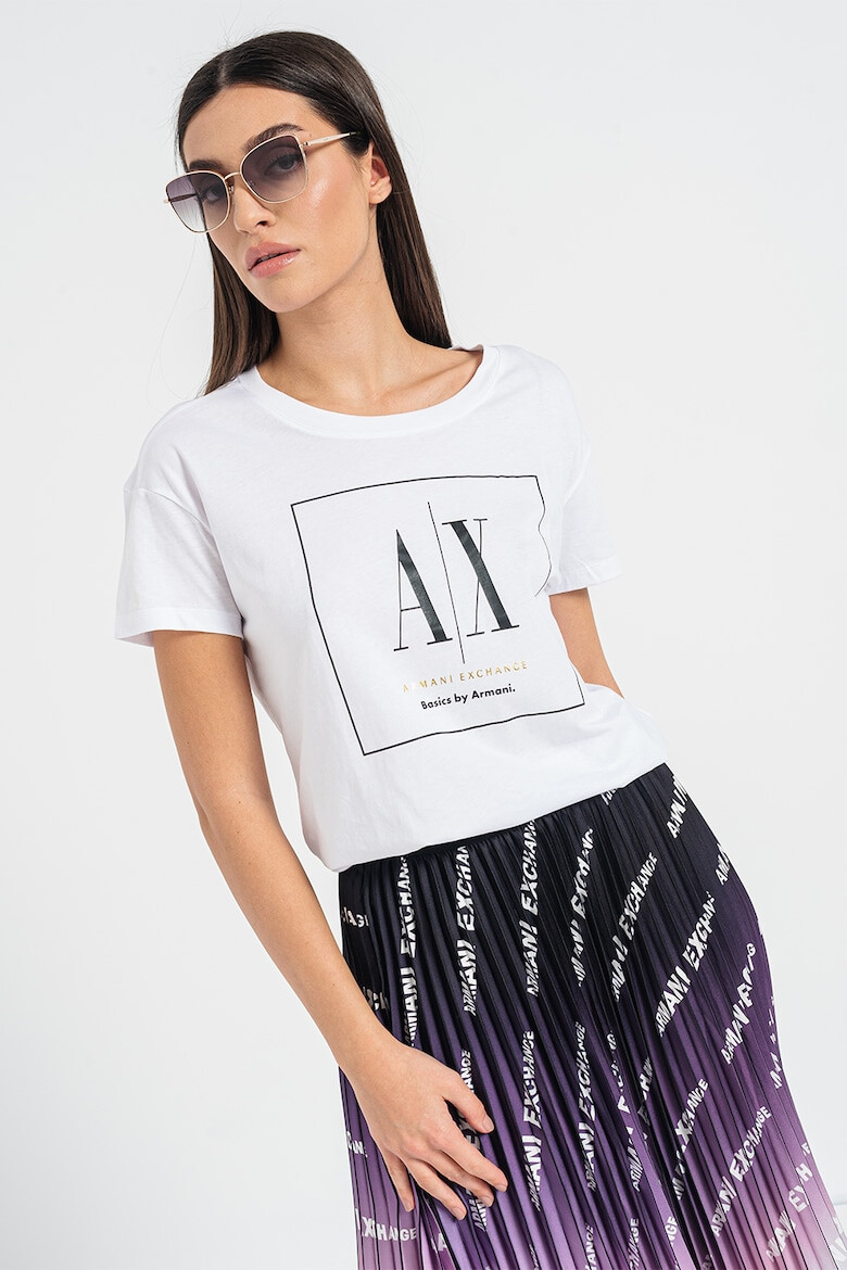 ARMANI EXCHANGE Памучна тениска с лого - Pepit.bg
