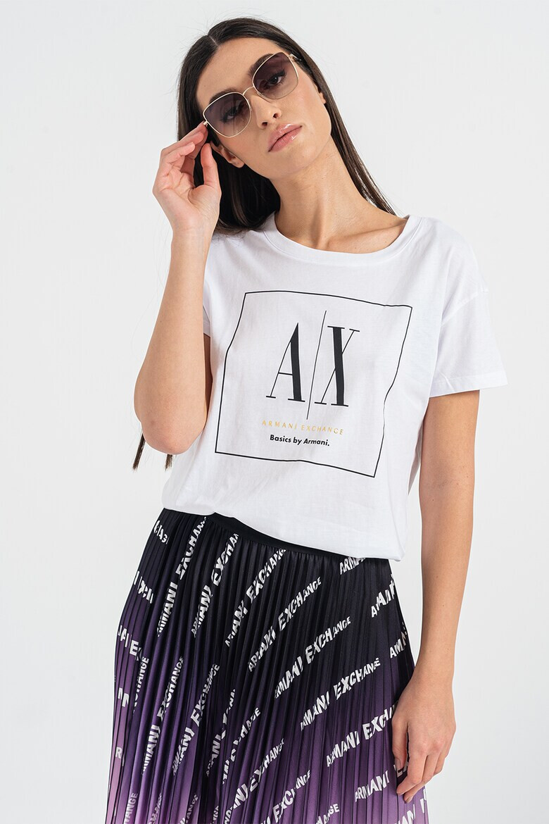 ARMANI EXCHANGE Памучна тениска с лого - Pepit.bg