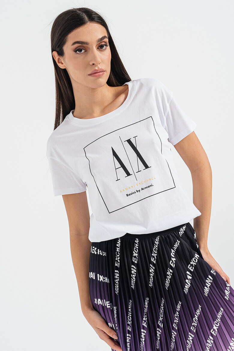 ARMANI EXCHANGE Памучна тениска с лого - Pepit.bg