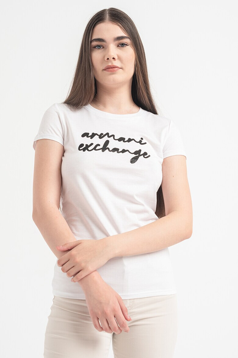 ARMANI EXCHANGE Памучна тениска с лого - Pepit.bg