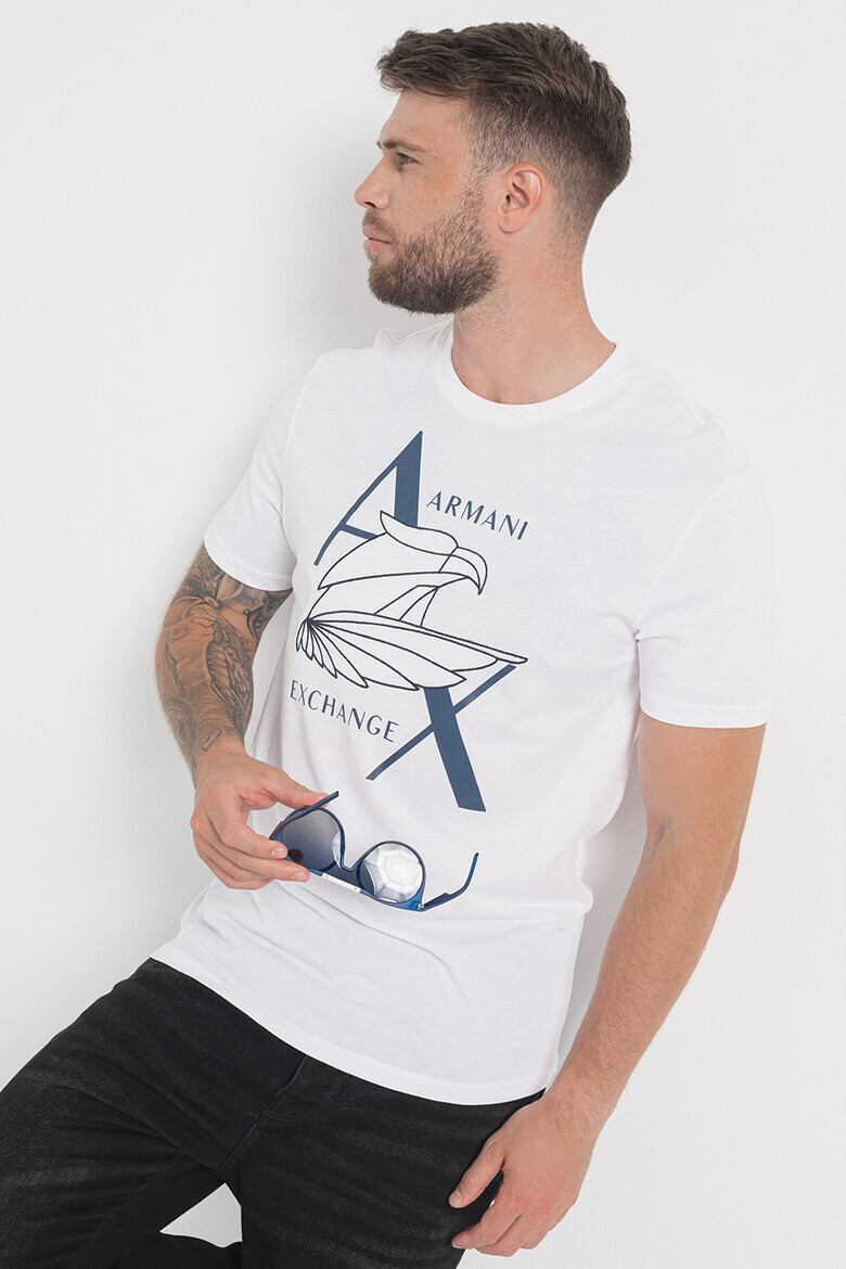 ARMANI EXCHANGE Памучна тениска с лого - Pepit.bg