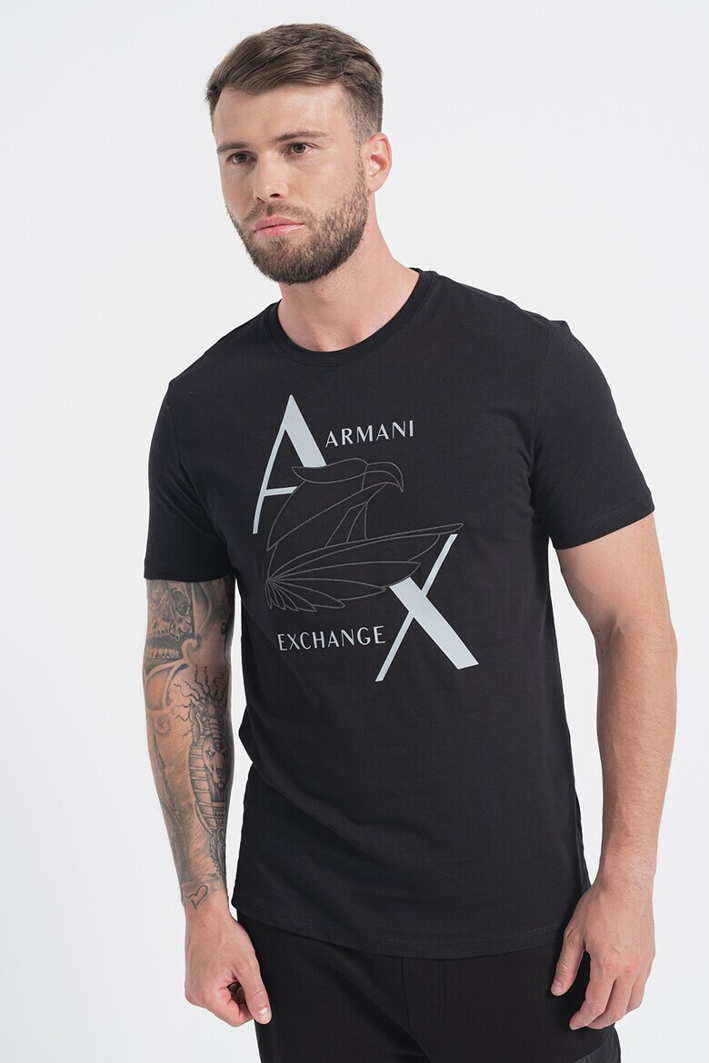 ARMANI EXCHANGE Памучна тениска с лого - Pepit.bg