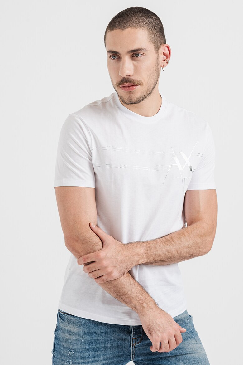 ARMANI EXCHANGE Памучна тениска с лого - Pepit.bg