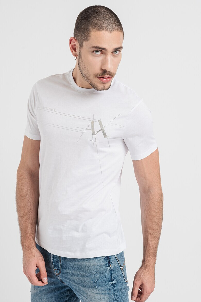 ARMANI EXCHANGE Памучна тениска с лого - Pepit.bg