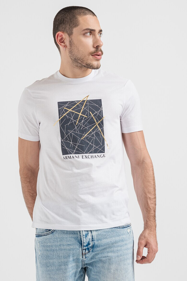 ARMANI EXCHANGE Памучна тениска с лого - Pepit.bg