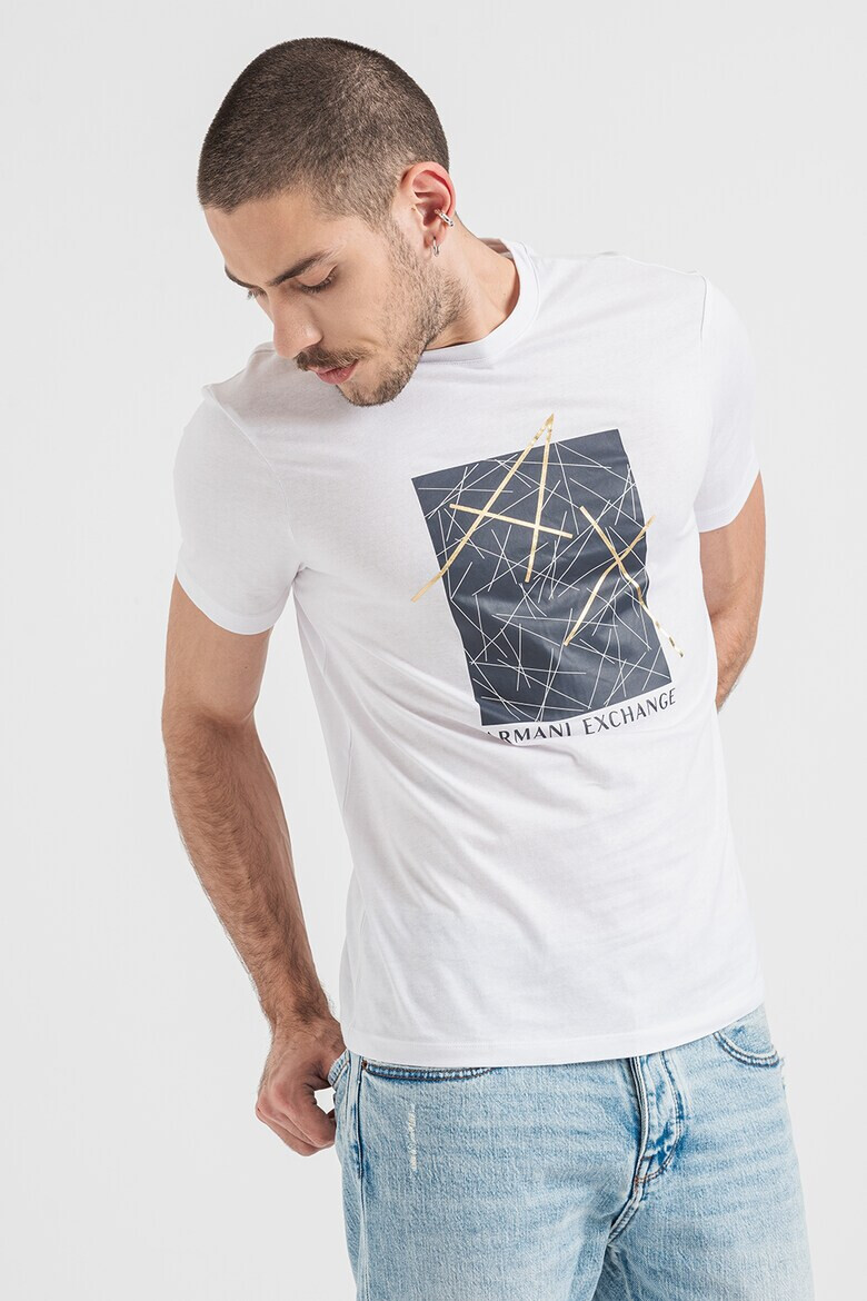 ARMANI EXCHANGE Памучна тениска с лого - Pepit.bg