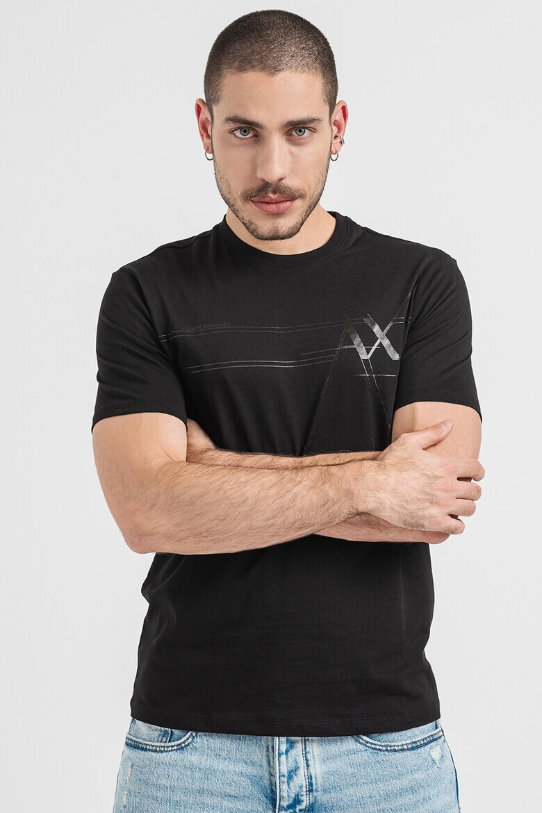 ARMANI EXCHANGE Памучна тениска с лого - Pepit.bg