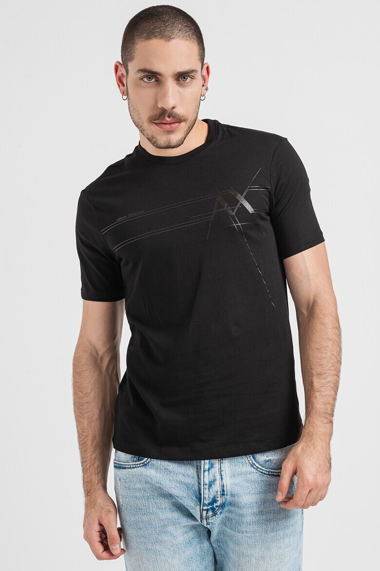 ARMANI EXCHANGE Памучна тениска с лого - Pepit.bg