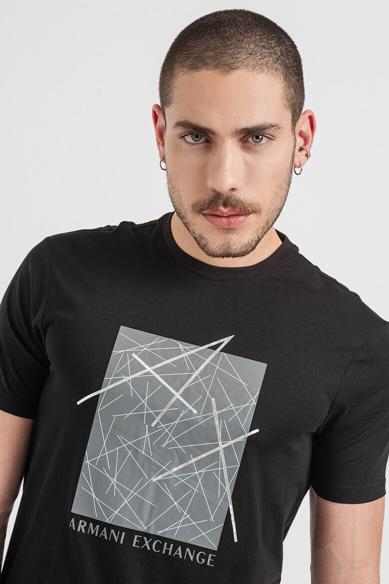 ARMANI EXCHANGE Памучна тениска с лого - Pepit.bg