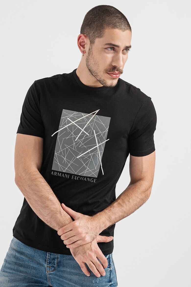 ARMANI EXCHANGE Памучна тениска с лого - Pepit.bg