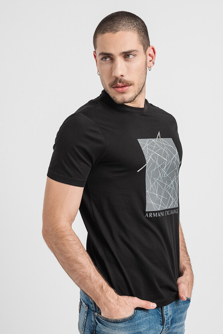 ARMANI EXCHANGE Памучна тениска с лого - Pepit.bg