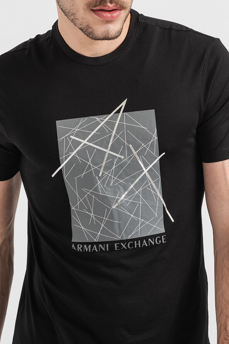 ARMANI EXCHANGE Памучна тениска с лого - Pepit.bg