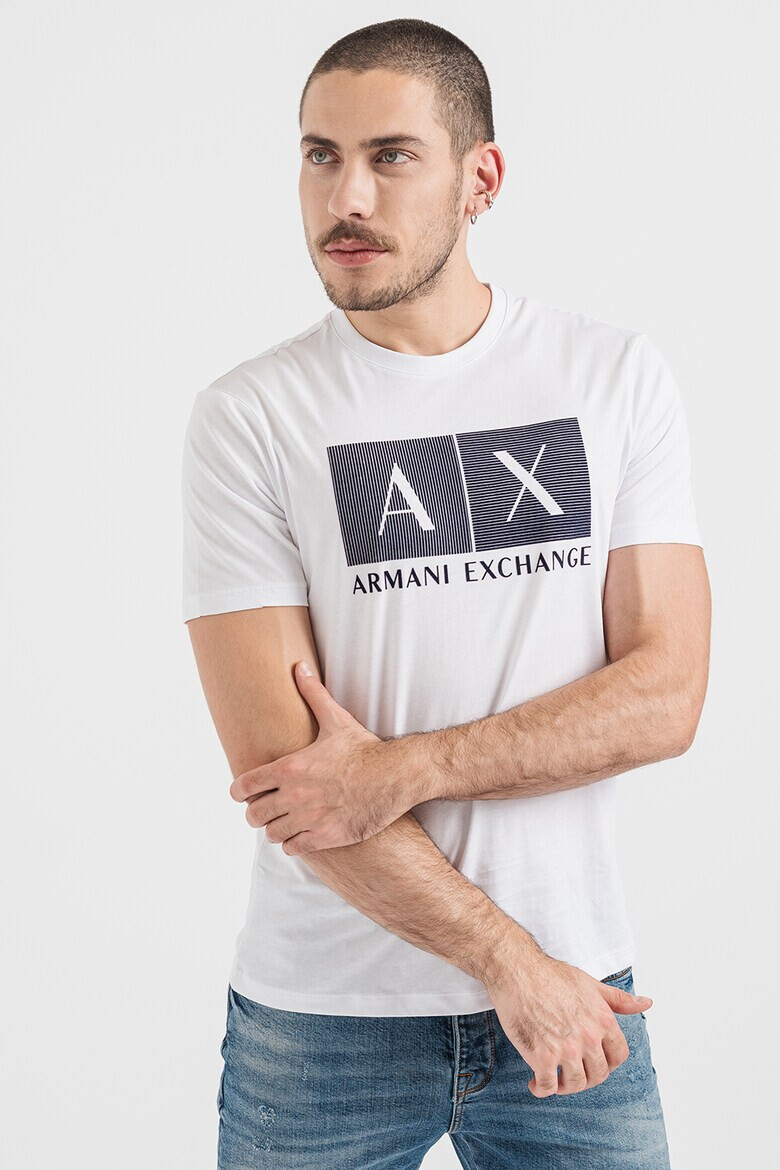 ARMANI EXCHANGE Памучна тениска с лого - Pepit.bg