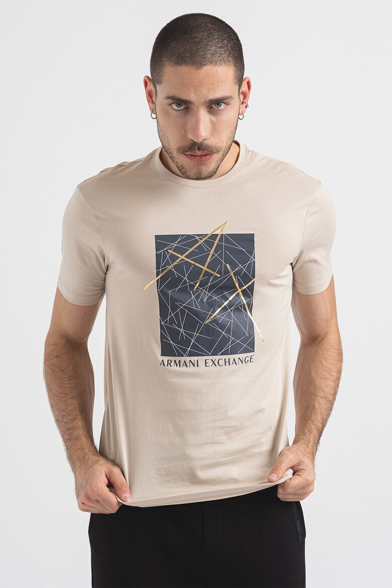 ARMANI EXCHANGE Памучна тениска с лого - Pepit.bg