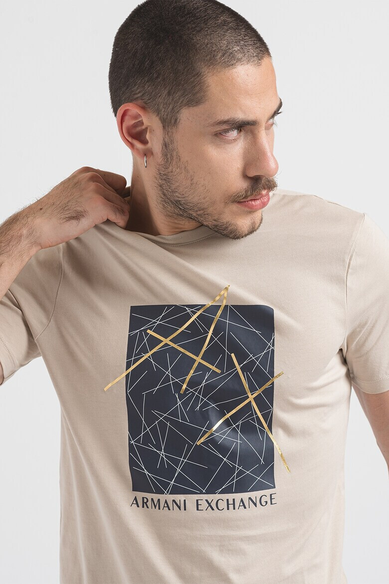 ARMANI EXCHANGE Памучна тениска с лого - Pepit.bg