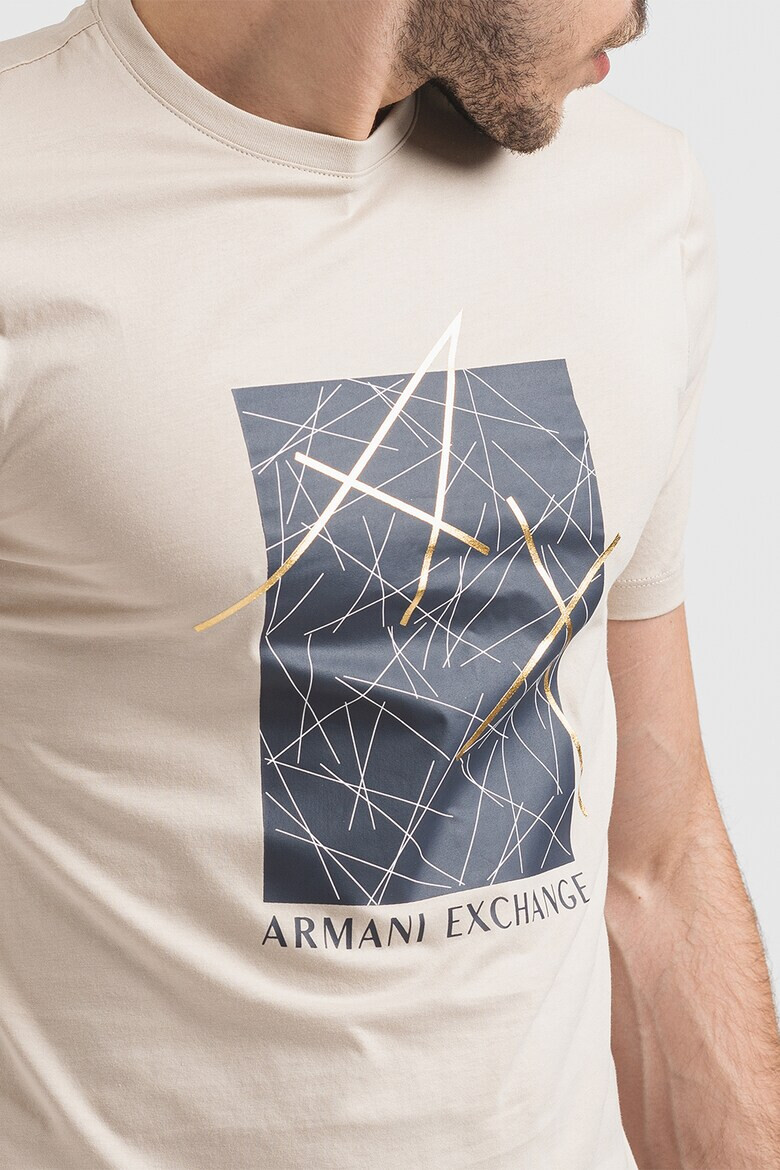 ARMANI EXCHANGE Памучна тениска с лого - Pepit.bg