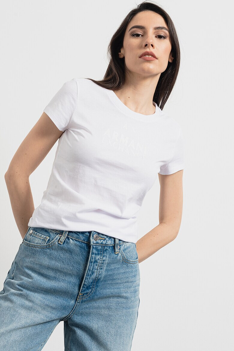 ARMANI EXCHANGE Памучна тениска с лого - Pepit.bg