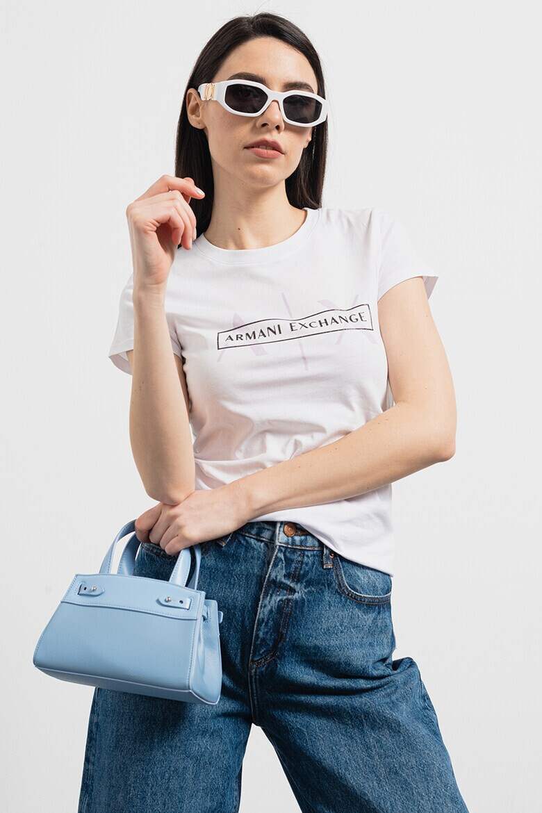 ARMANI EXCHANGE Памучна тениска с лого - Pepit.bg