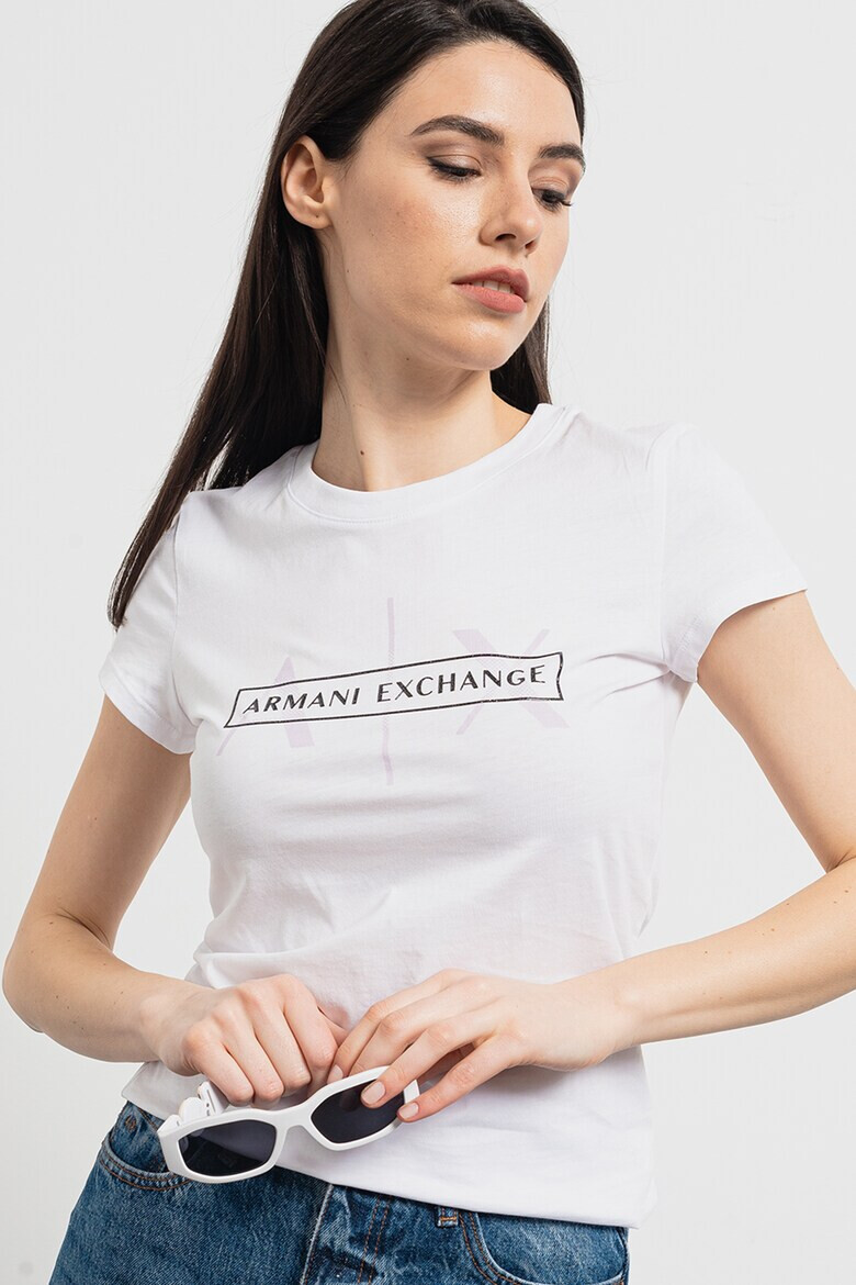 ARMANI EXCHANGE Памучна тениска с лого - Pepit.bg