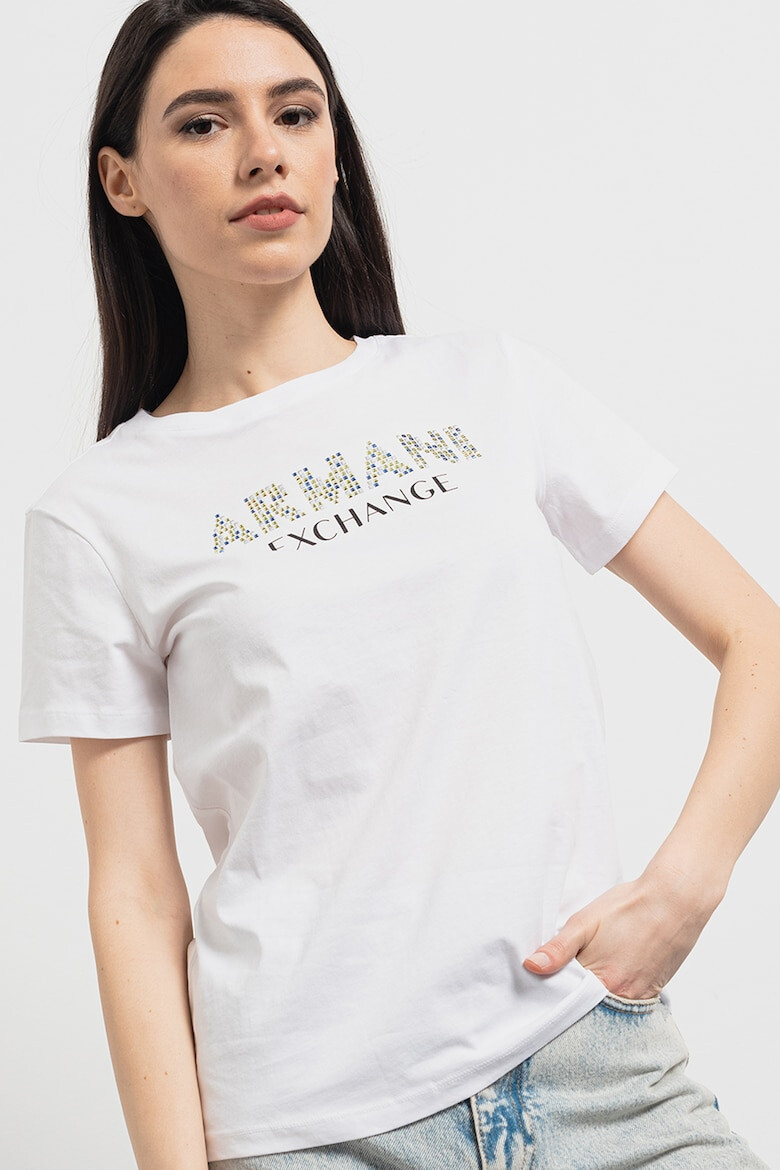 ARMANI EXCHANGE Памучна тениска с лого - Pepit.bg