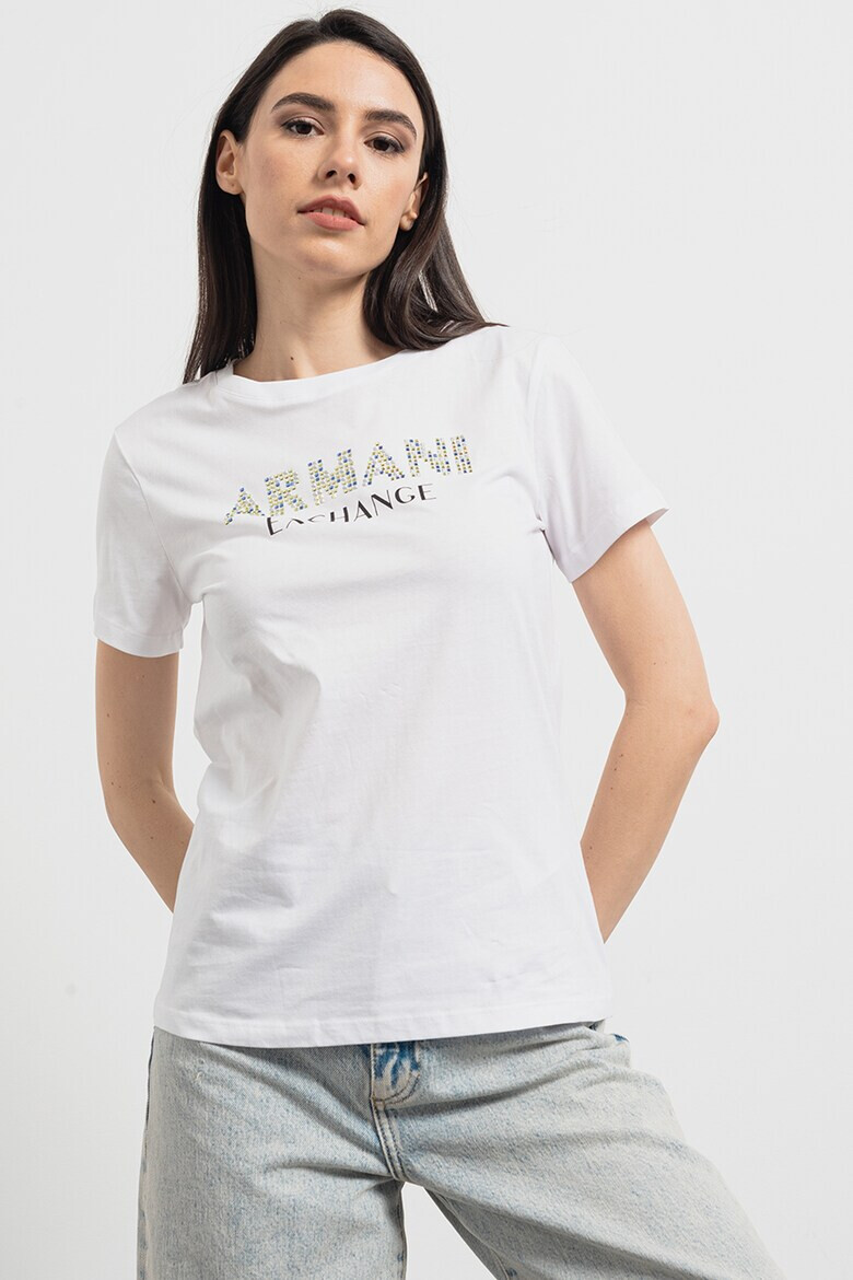 ARMANI EXCHANGE Памучна тениска с лого - Pepit.bg