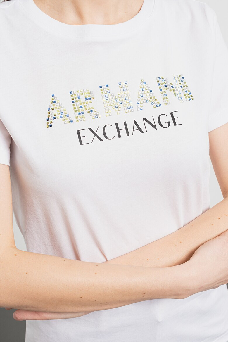 ARMANI EXCHANGE Памучна тениска с лого - Pepit.bg