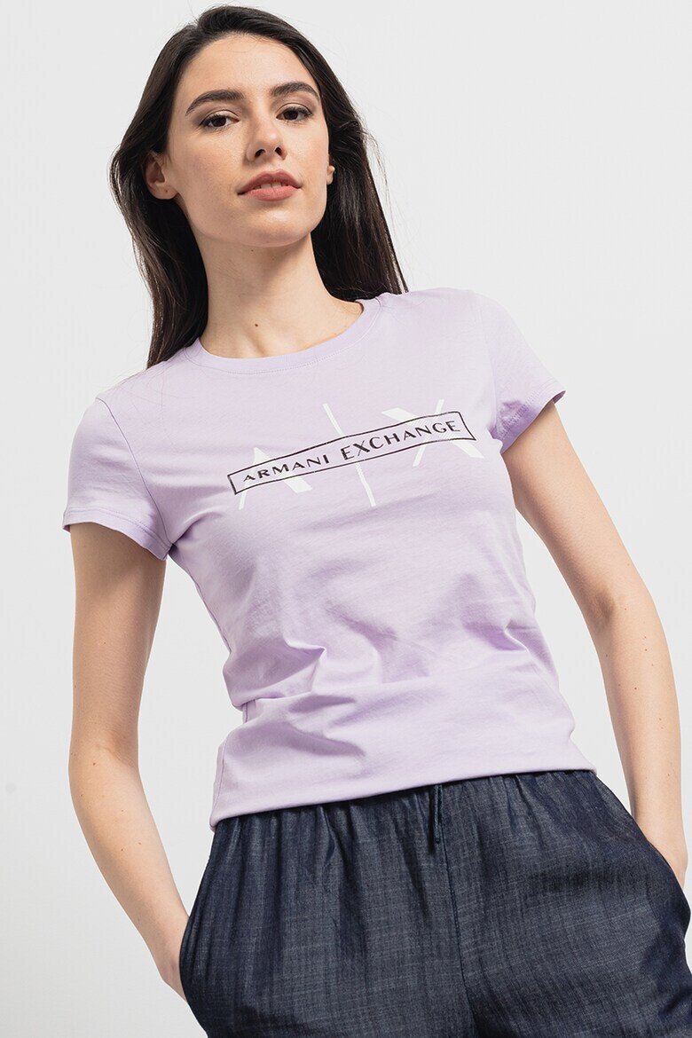 ARMANI EXCHANGE Памучна тениска с лого - Pepit.bg