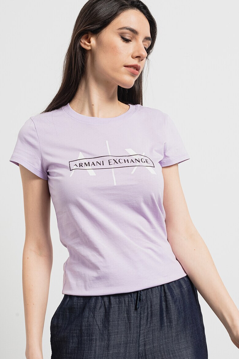 ARMANI EXCHANGE Памучна тениска с лого - Pepit.bg