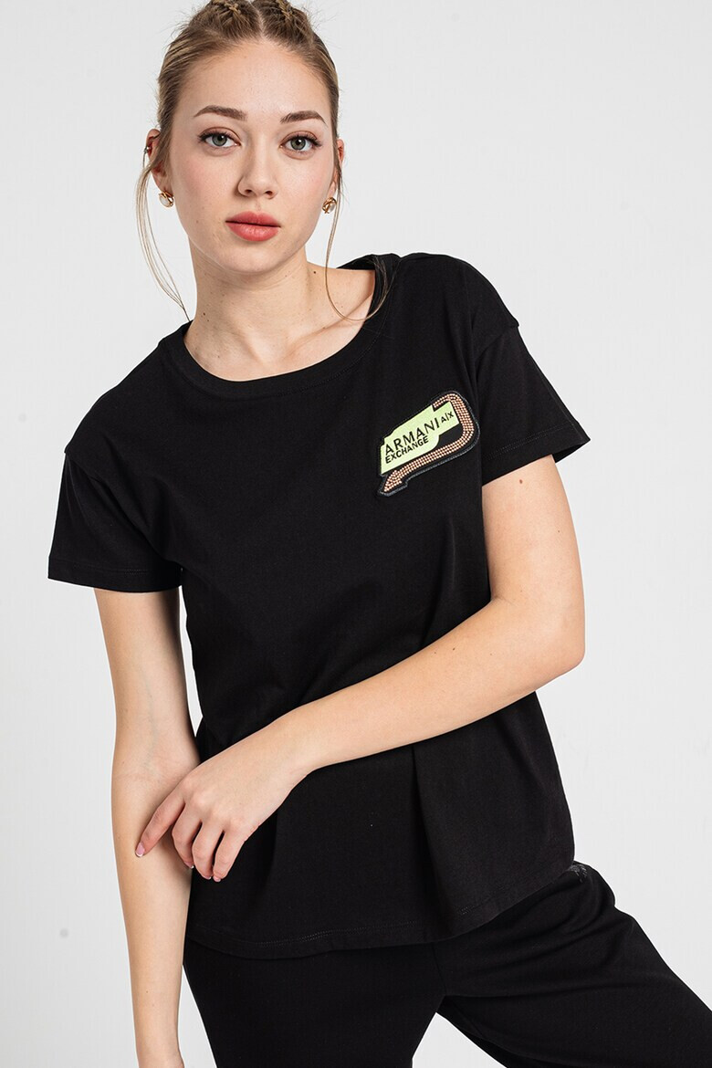 ARMANI EXCHANGE Памучна тениска с лого - Pepit.bg
