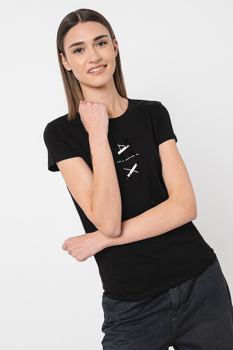 ARMANI EXCHANGE Памучна тениска с лого - Pepit.bg