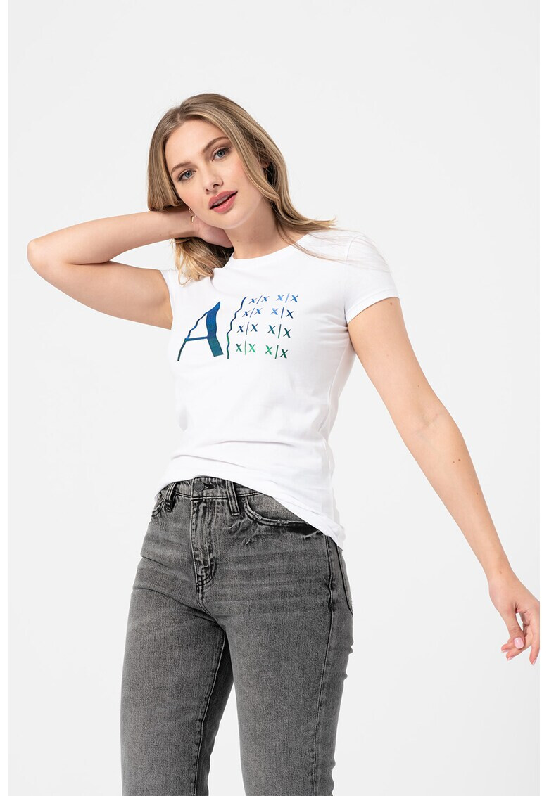 ARMANI EXCHANGE Памучна тениска с лого - Pepit.bg