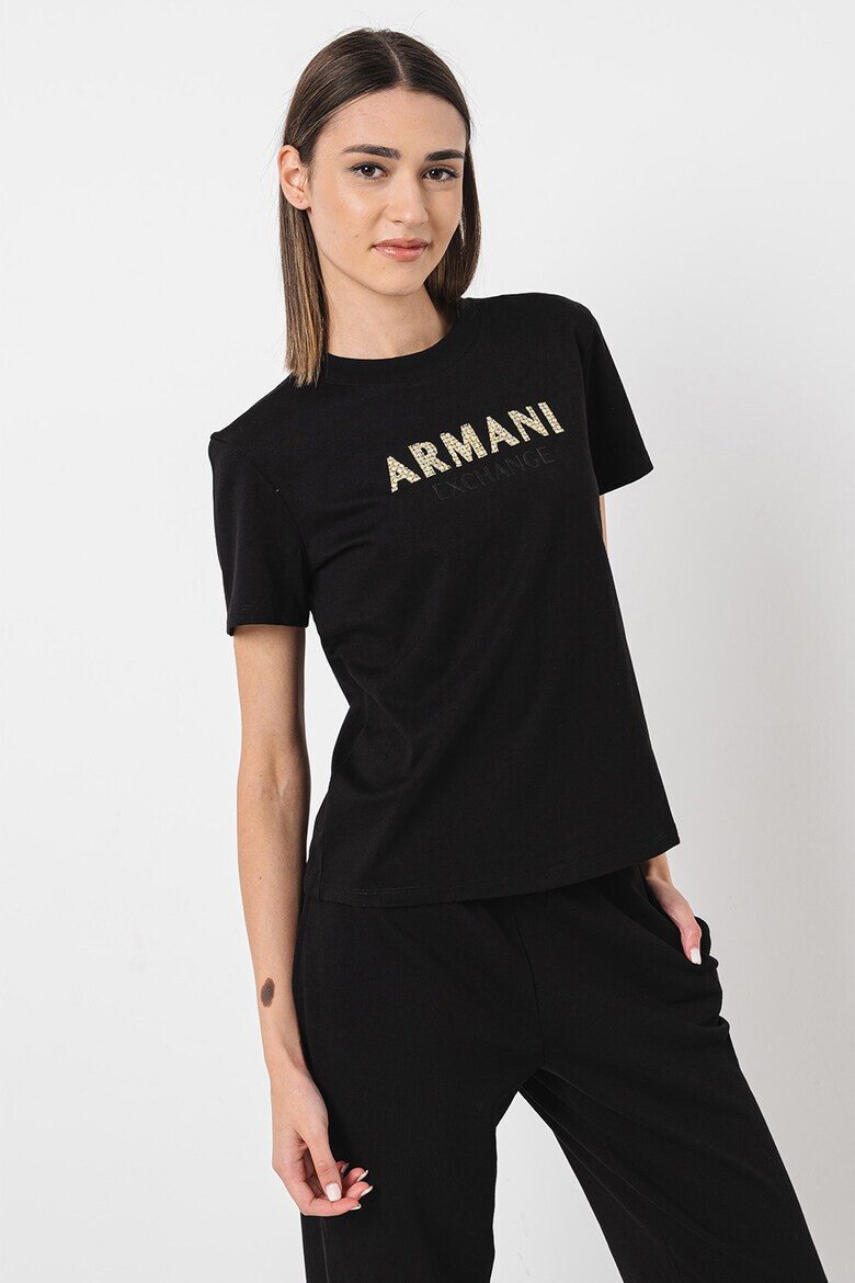 ARMANI EXCHANGE Памучна тениска с лого - Pepit.bg