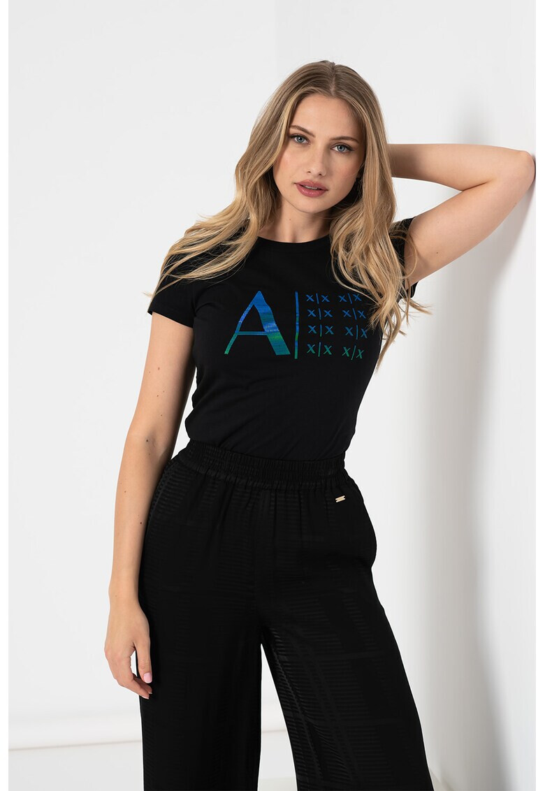 ARMANI EXCHANGE Памучна тениска с лого - Pepit.bg