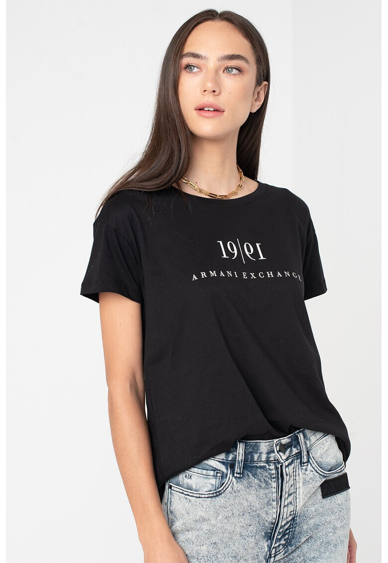 ARMANI EXCHANGE Памучна тениска с лого - Pepit.bg