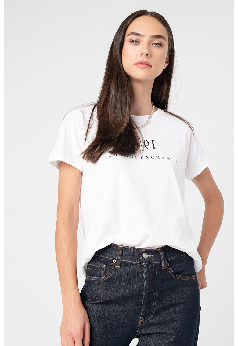 ARMANI EXCHANGE Памучна тениска с лого - Pepit.bg