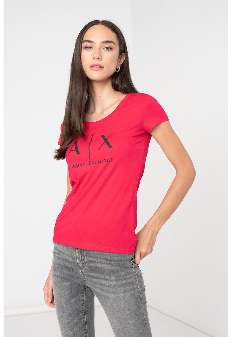 ARMANI EXCHANGE Памучна тениска с лого - Pepit.bg