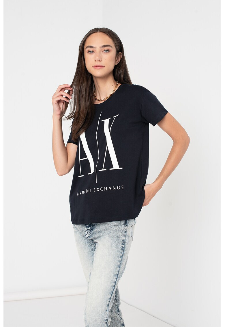 ARMANI EXCHANGE Тениска със свободна кройка и лого - Pepit.bg