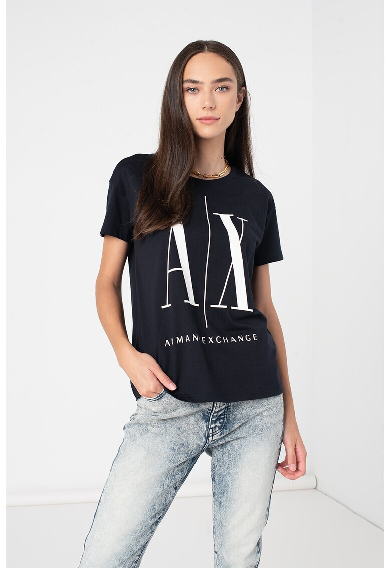 ARMANI EXCHANGE Тениска със свободна кройка и лого - Pepit.bg