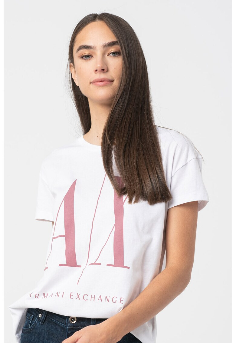 ARMANI EXCHANGE Памучна тениска с лого - Pepit.bg