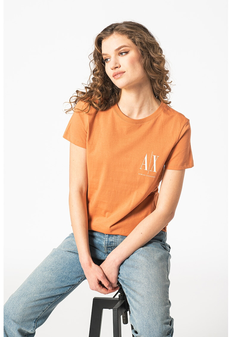 ARMANI EXCHANGE Памучна тениска с лого - Pepit.bg