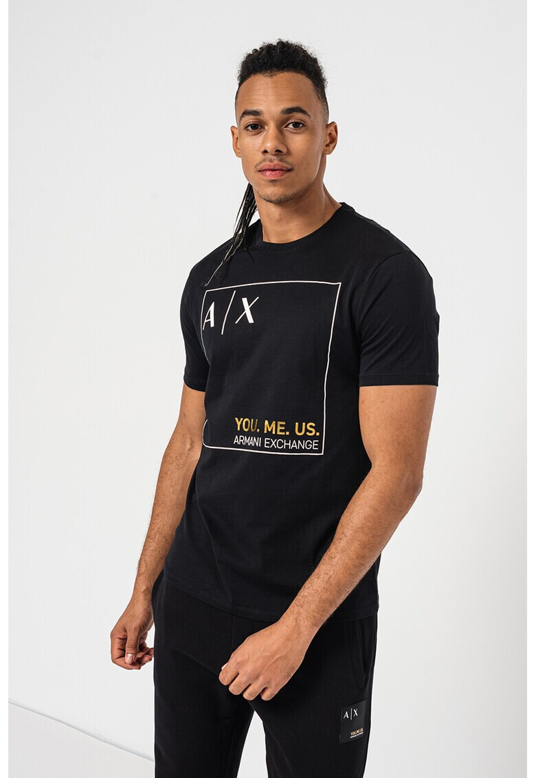 ARMANI EXCHANGE Памучна тениска с лого - Pepit.bg